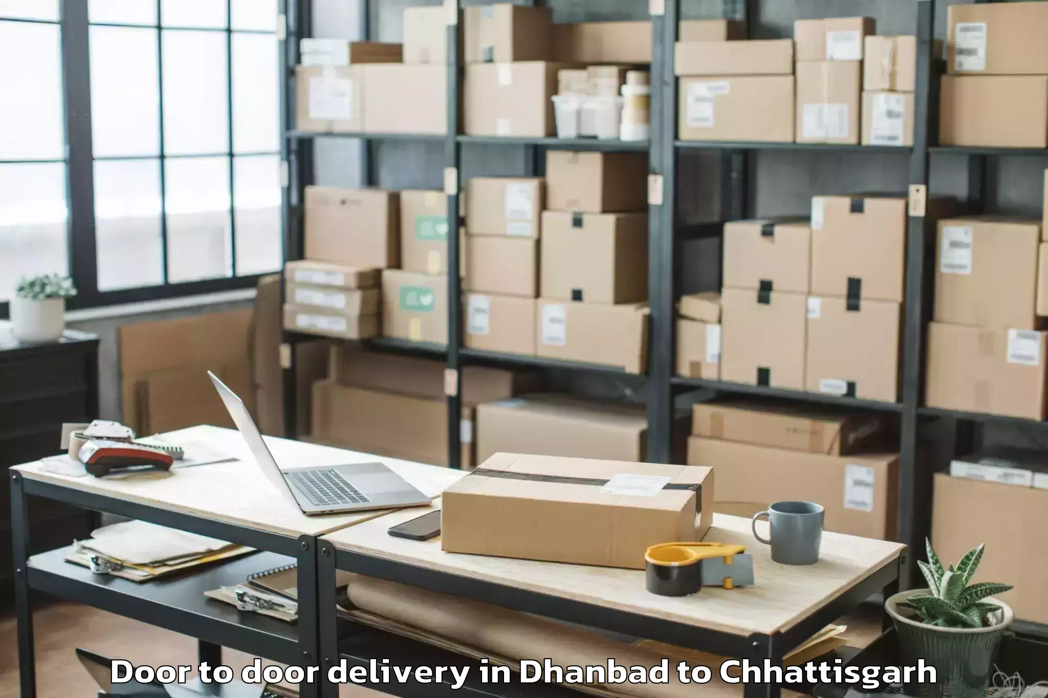 Easy Dhanbad to Chirimiri Door To Door Delivery Booking